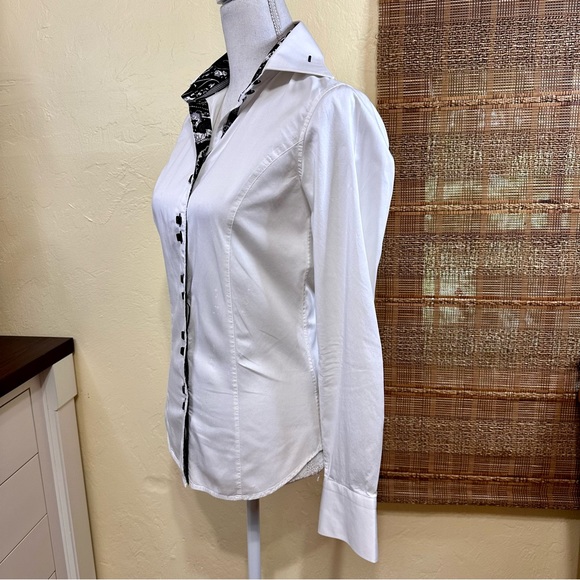 Jared Lang Long Sleeve Button Down Fitted Blouse - Picture 3 of 7